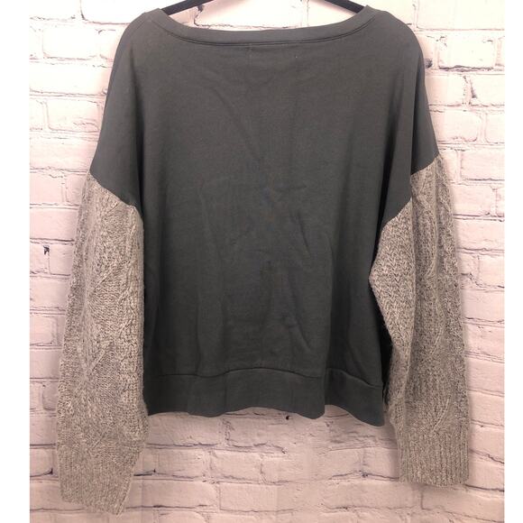 Vintage Havana Drop Shoulder Raglan Chunky Knit Sleeve Cozy Casual Pullover L - Picture 4 of 14